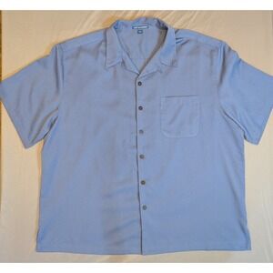 Port Authority Men's Short Sleeve Cotton Blend‎ Button Down Shirt Blue, 3XL